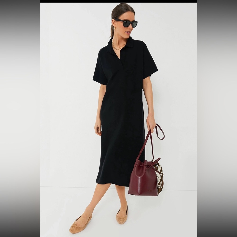 Tuckernuck Black Channing Polo Midi Dress